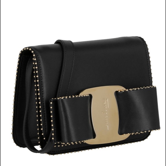 Salvatore Ferragamo Black and Gold Crossbody Bag - Picture 2 of 4